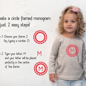 Monogram Framer font with bonus circle frame cliparts, png, svg, eps files, monogram creator, font download, font for crafters, TTF, OTF image 3