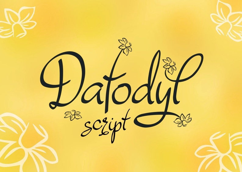 Digital font Dafodyl script font handwritten font hand image 1