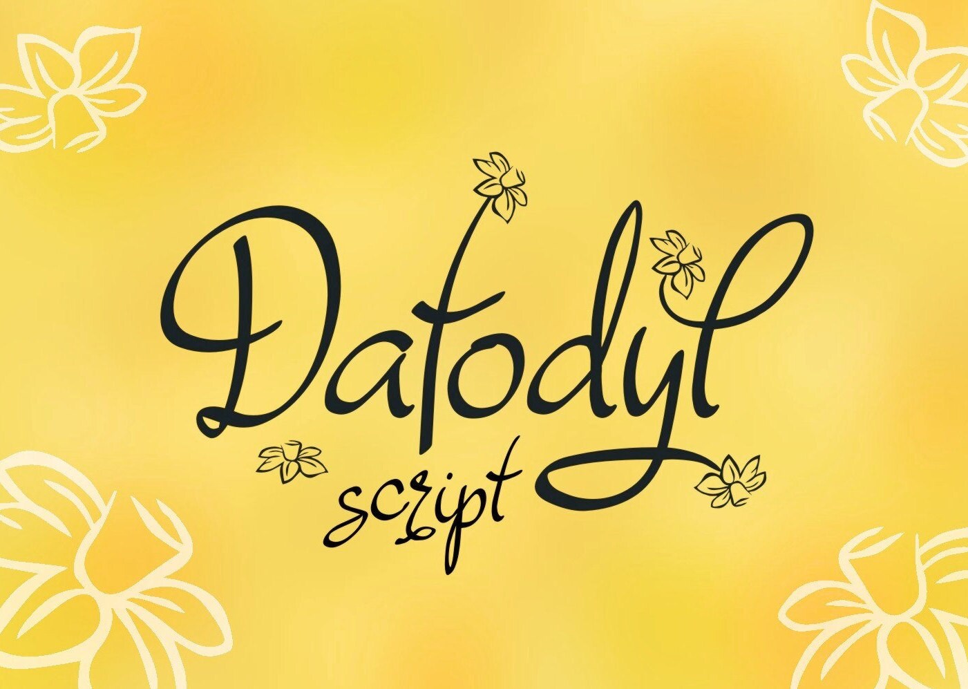 Digital font, Dafodyl script font, handwritten font, hand lettered typeface, Commercial use, TTF, OTF, Instant Download