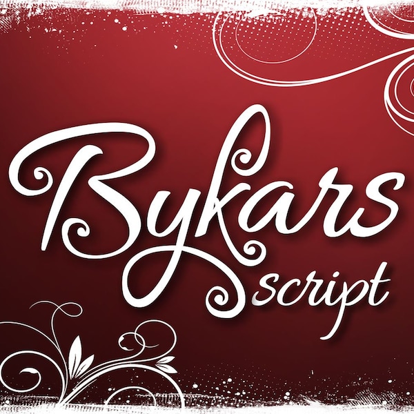 Bykars font, handwritten font, hand lettered typeface, Commercial use, Digital download, TTF, OTF, Instant Download
