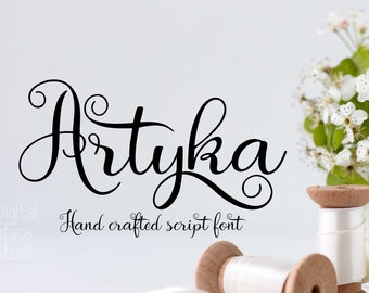 Artyka font, hand crafted script font, handwritten typeface, Commercial use, TTF, OTF, Instant Download