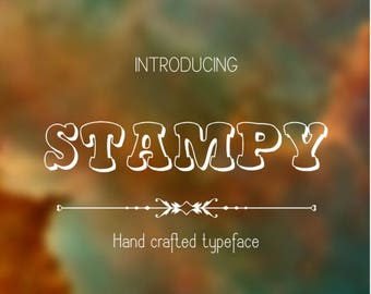 Font, Stampy Light font, hand drawn typeface, hand sketched font, Commercial License, TTF, OTF