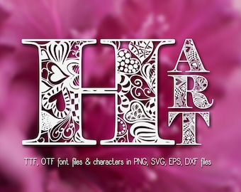 Hart Uppercase Font, Hand Crafted Typeface (Digital Download)