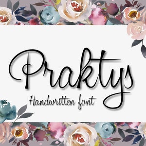 Praktys, Digital font, hand crafted typeface, handwritten font, hand lettered typeface, Commercial use, TTF, OTF, Copyright protected font image 1