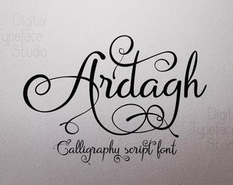 Ardagh font, hand crafted script font, handwritten typeface, Commercial use, TTF, OTF, Instant Download