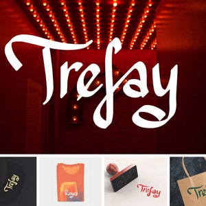 Digitaal lettertype, Trefay-lettertype, handgeschreven lettertype, handgemaakt lettertype, commerciële licentie, OTF, TTF
