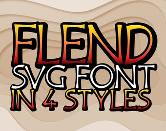 Flend Color SVG Font, Cutout font, Commercial use, OTF, Instant Download