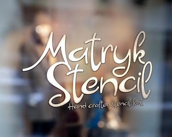 Handwritten Script Stencil Font for Branding, Packaging & Craft Projects – Matryk Typeface