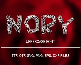 Nory font, svg, png, eps, dxf files, uppercase font, monogram font, initials, decorative typeface, font download, Commercial Use TTF, OTF