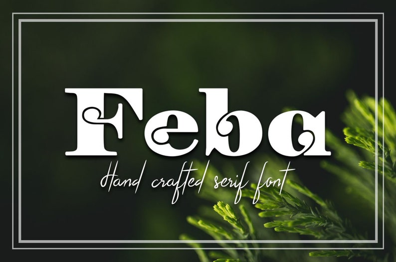 Feba font, decorative typeface, serif typeface, hand crafted font, Commercial License, OTF, TTF image 1