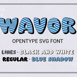 Wavor Color Opentype SVG Font, 4 estilos, Uso comercial, TTF, Descarga instantánea