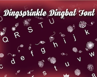 Dingsprinkle Font, hand drawn dingbat font, hand sketched decoration, Commercial Download