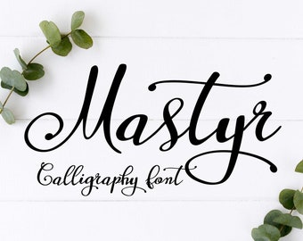 Mastyr font, handwritten script, calligraphy font, craft font, Commercial use, TTF, OTF, Instant Download