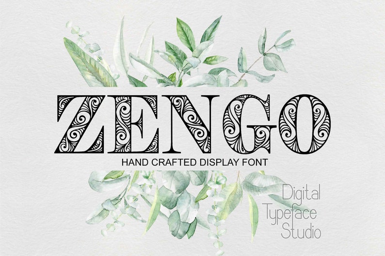 Zengo font svg png eps files uppercase font decorative image 1
