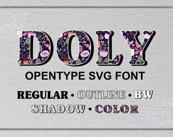 Doly Color SVG Font, 5 styles, Commercial use, OTF, Instant Download