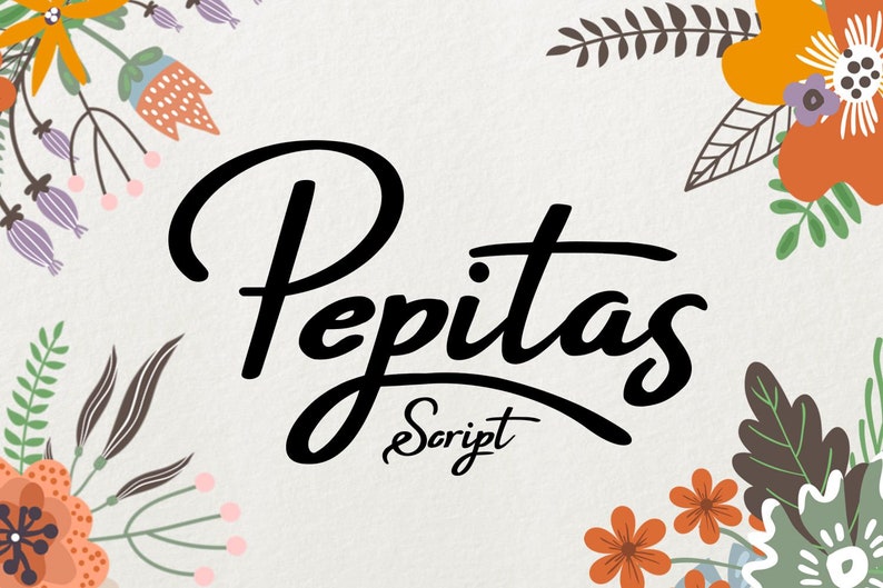 Pepitas font, handwritten font, signature, script, hand writing typeface, craft font, Commercial use, TTF, OTF, Instant Download image 1