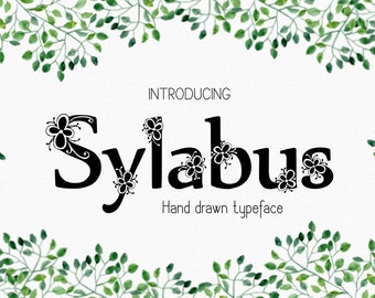 Sylabus font, hand drawn typeface, hand sketched font, Commercial Download, TTF, OTF