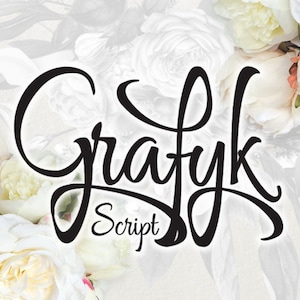 Grafyk font, script font / calligraphy font / handlettered font, Commercial License, TTF, OTF, Instant Download image 1