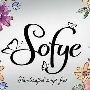 Digital font, Sofye font, handwritten font, hand lettered typeface, Commercial use, TTF, OTF, Instant Download zdjęcie 1