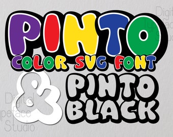 Pinto Color SVG Font, Cutout font, Commercial use, OTF, Instant Download