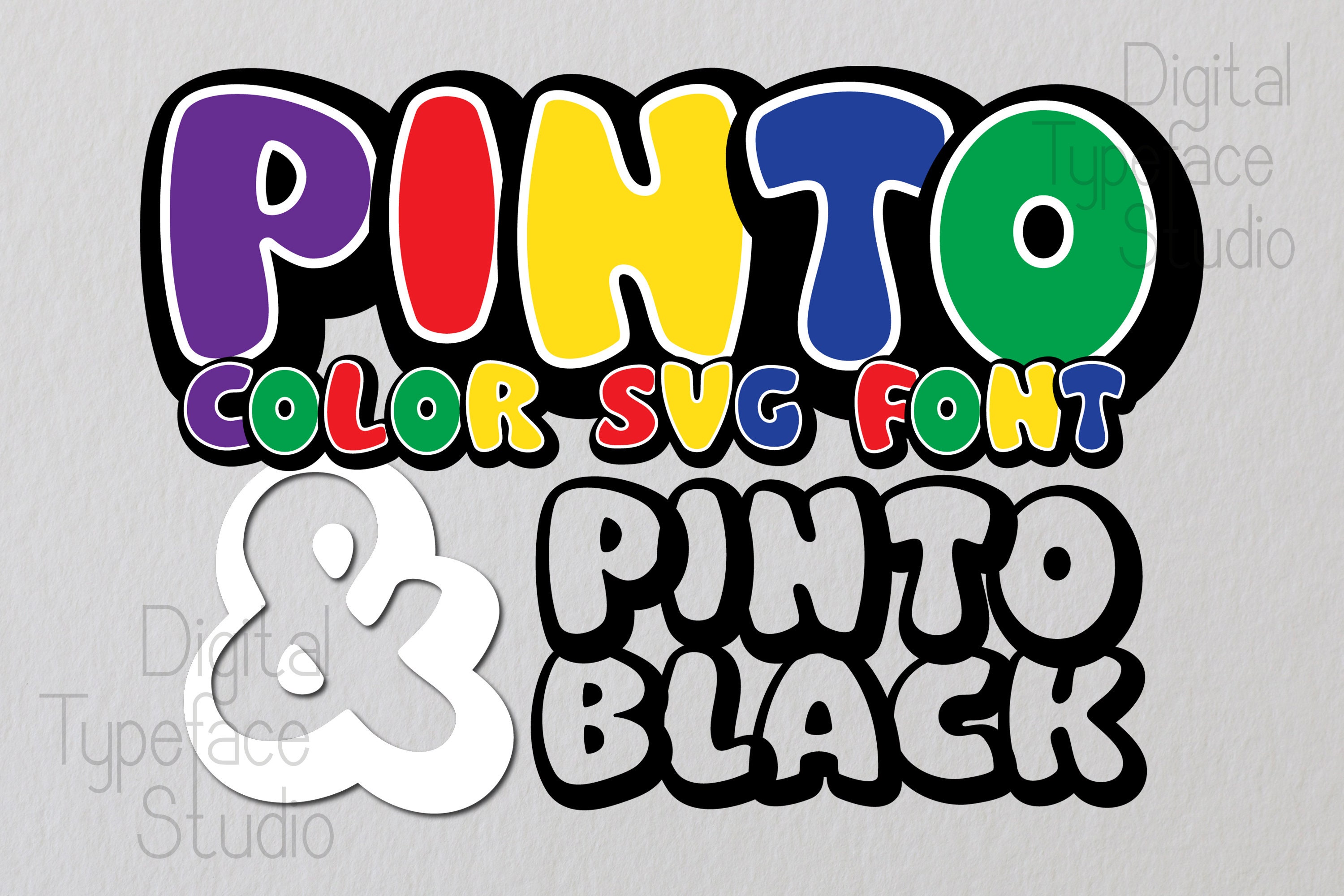 Pinto Num Color Pinto Color SVG Font, Cutout Font, Commercial Use, OTF, Instant ...