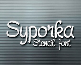 Syporka stencil lettertype, cricut, silhouet lettertype, ambachtelijke lettertype, commercieel gebruik, TTF, OTF, Instant Download