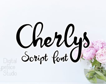 Cherlys font, Commercial License, otf, ttf, hand crafted script, hand sketched font, Instant Download