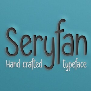 Digital font, Seryfan font, hand crafted typeface, sanserif typeface, Commercial use, TTF, OTF, Instant Download image 5
