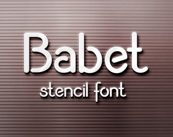 Modern Stencil Font – Bold Display Typeface for Logos, Sports Branding, Packaging & Craft Projects  Babet