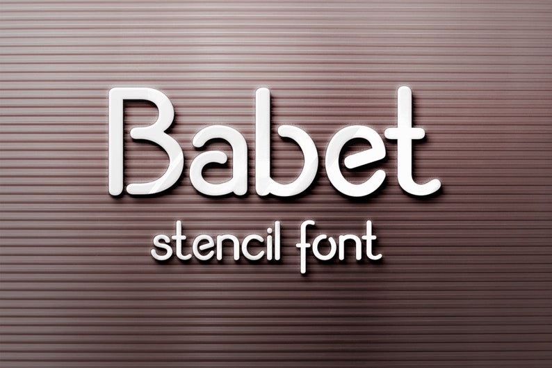 Babet Stencil font, handwriting typeface, silhouette font, craft font, Commercial use, TTF, OTF, Instant Download image 1