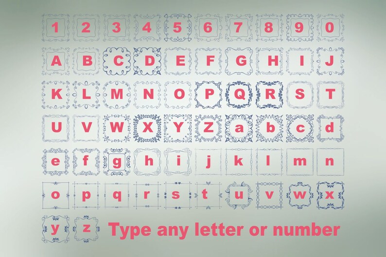 Square Frames Dingbat Font  62 Square Frames ttf otf eps image 3