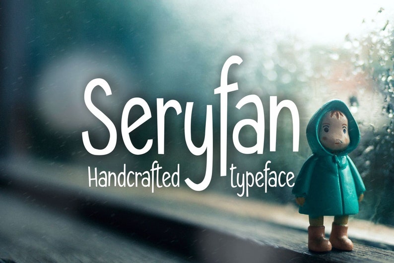 Digital font, Seryfan font, hand crafted typeface, sanserif typeface, Commercial use, TTF, OTF, Instant Download image 1
