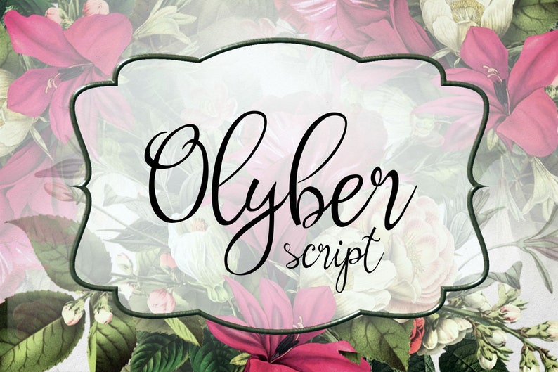Digital font, Olyber font, handwritten font, hand lettered typeface, Commercial use, TTF, OTF, Instant Download image 1