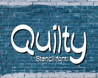Quilty stencillettertype – speels handgetekende craft-lettertype voor Cricut- en kinderontwerpen