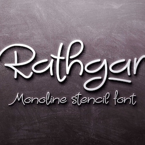 Rathgar Stencil font, handwriting typeface, silhouette font, craft font, Commercial use, TTF, OTF, Instant Download image 1