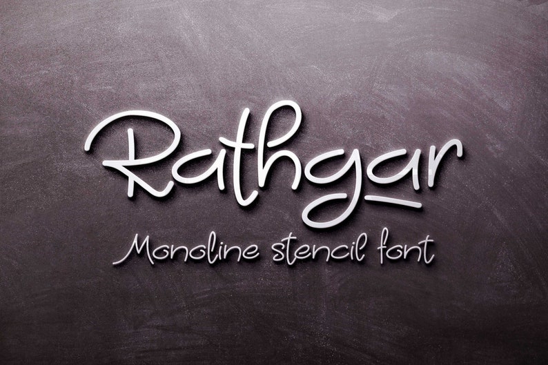 Rathgar Stencil font, handwriting typeface, silhouette font, craft font, Commercial use, TTF, OTF, Instant Download image 1