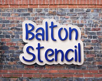 Balton Stencil font, handwritten stencil typeface, craft font, Commercial use, TTF, OTF, Instant Download