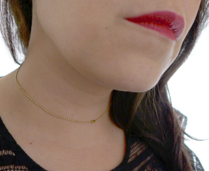Dainty Choker Chain Choker Silver Micro Ball Chain Choker Necklace Micro Choker | Ball Chain Choker Thin Choker Silver Choker