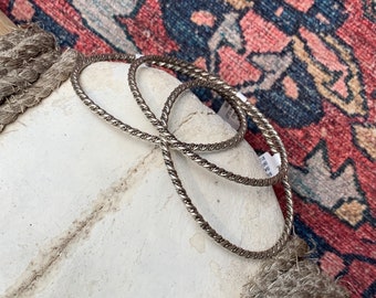Sterling Silver Rope Bangle Bracelet by Elaine Tahe