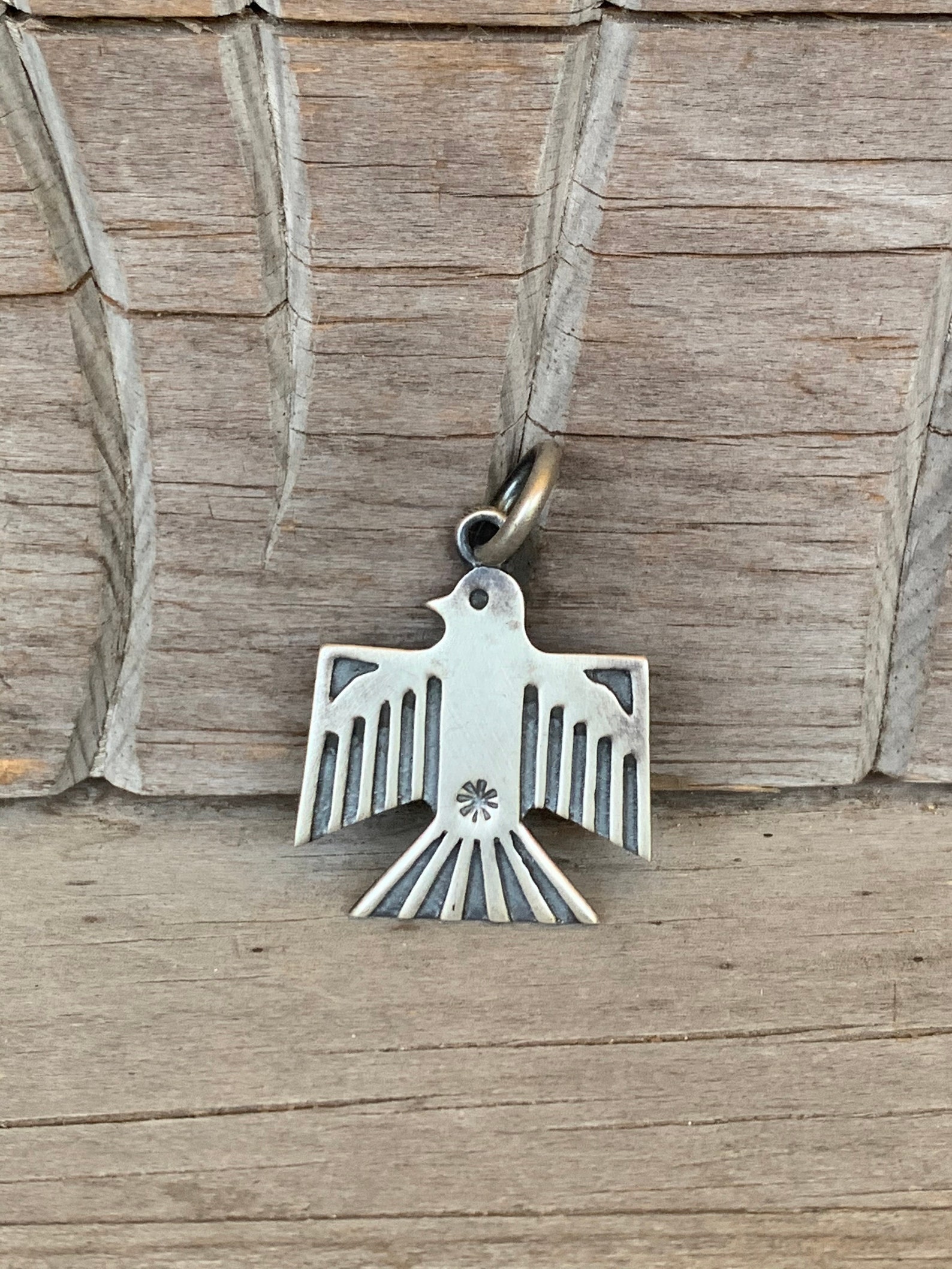 Sterling Silver Engraved Thunderbird Pendant Etsy