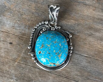 Navajo ナバホ族 Bea Johnson作 ターコイズ ペンダント