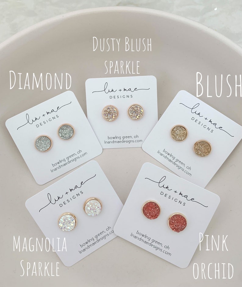 Blush Collection // Druzy Earring Studs Etsy