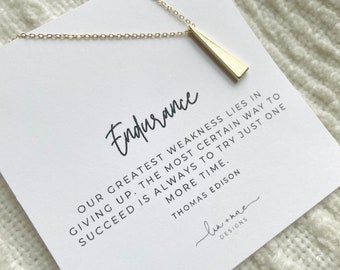 Endurance // Encouraging Gift // Triangle Necklace // Dainty Charm Necklace