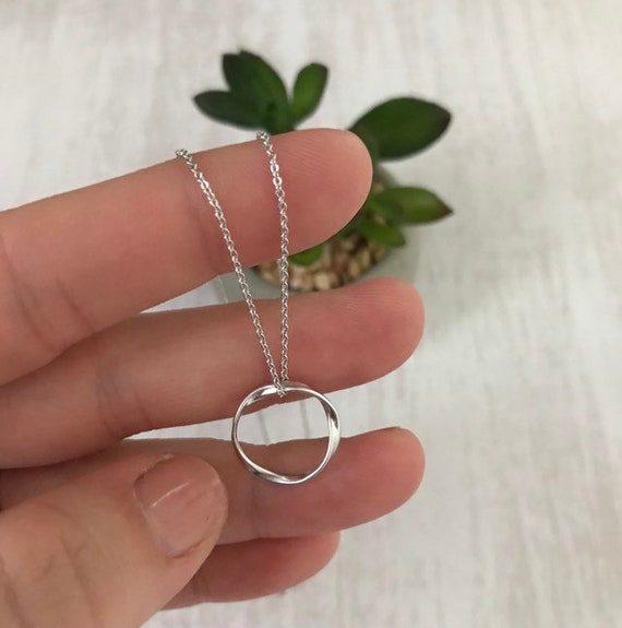 Infinity Circle Necklace // Dainty Necklace + Infinity Charm // Silver + Gold // Bridesmaid Gift // Mothers gift // Modern + Simple Jewelry