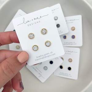 Mini Druzy Doubles // Juego de pendientes dobles