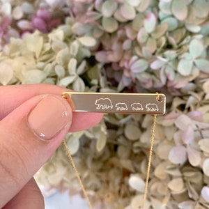Mama Bear Bar Necklace // Mom Necklace // Hand Stamped Custom Jewelry // Mother&#39;s Day Gift // Mother&#39;s Gift