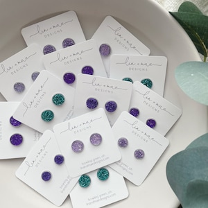 Lavender Collection // Enkla Druzy örhängen
