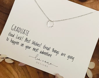 Graduation Necklace/ Boxed Gift Set // Encouraging and Inspirational Jewelry// Tiny Circle Necklace // Dainty Charm Necklace