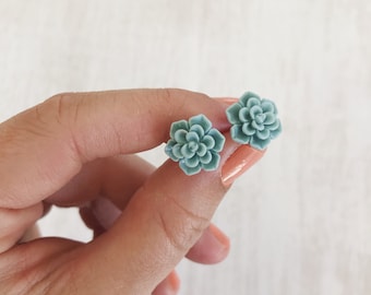 Succulent Collection// Earring Stud Variety // Resin Succulent Earring // Wedding Jewelry // Birthday Gift // Handmade // Stainless steel