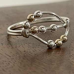 Soldered Sterling Silver & 14K Filled Gold Worry Bead Ring